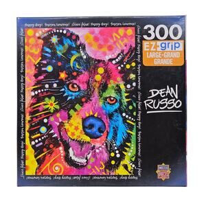 Dog Puzzle Happy Boy Dean Russo EzGrip 300 Piece Jigsaw Puzzle Bright Colorful